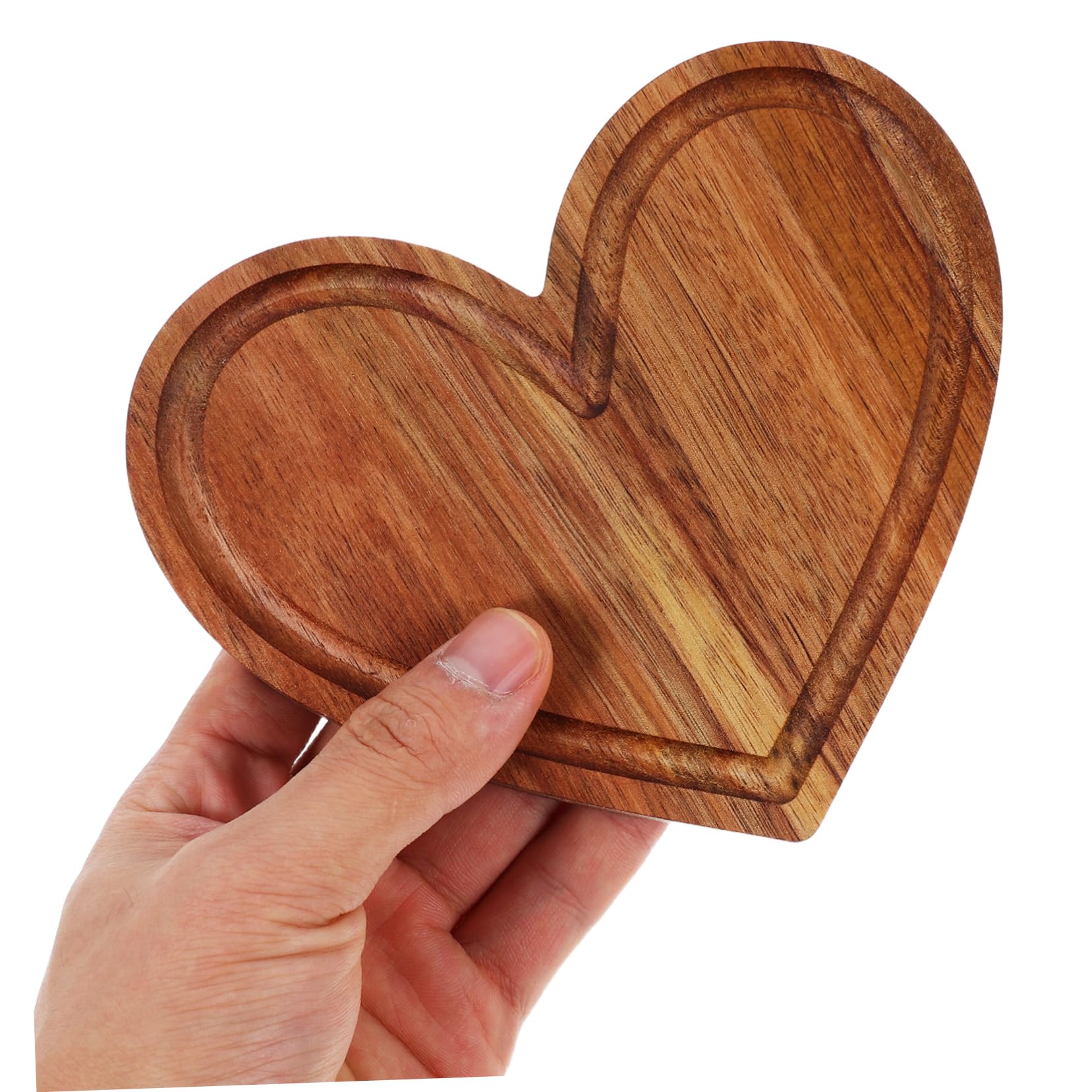ULTECHNOVO 3pièces Planche à Découper Bois Forme Cœur Lot Plateau Service Fromage Saint-valentin Décoration Table