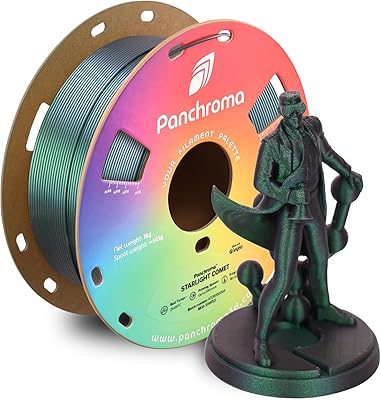 22 – Polymaker Panchroma Green Color Changing PLA, 1.75mm, 1KG, Glitter Starlight Comet 3D Printer Filament, Hides Layer Lines, Easy to Print, Ta…