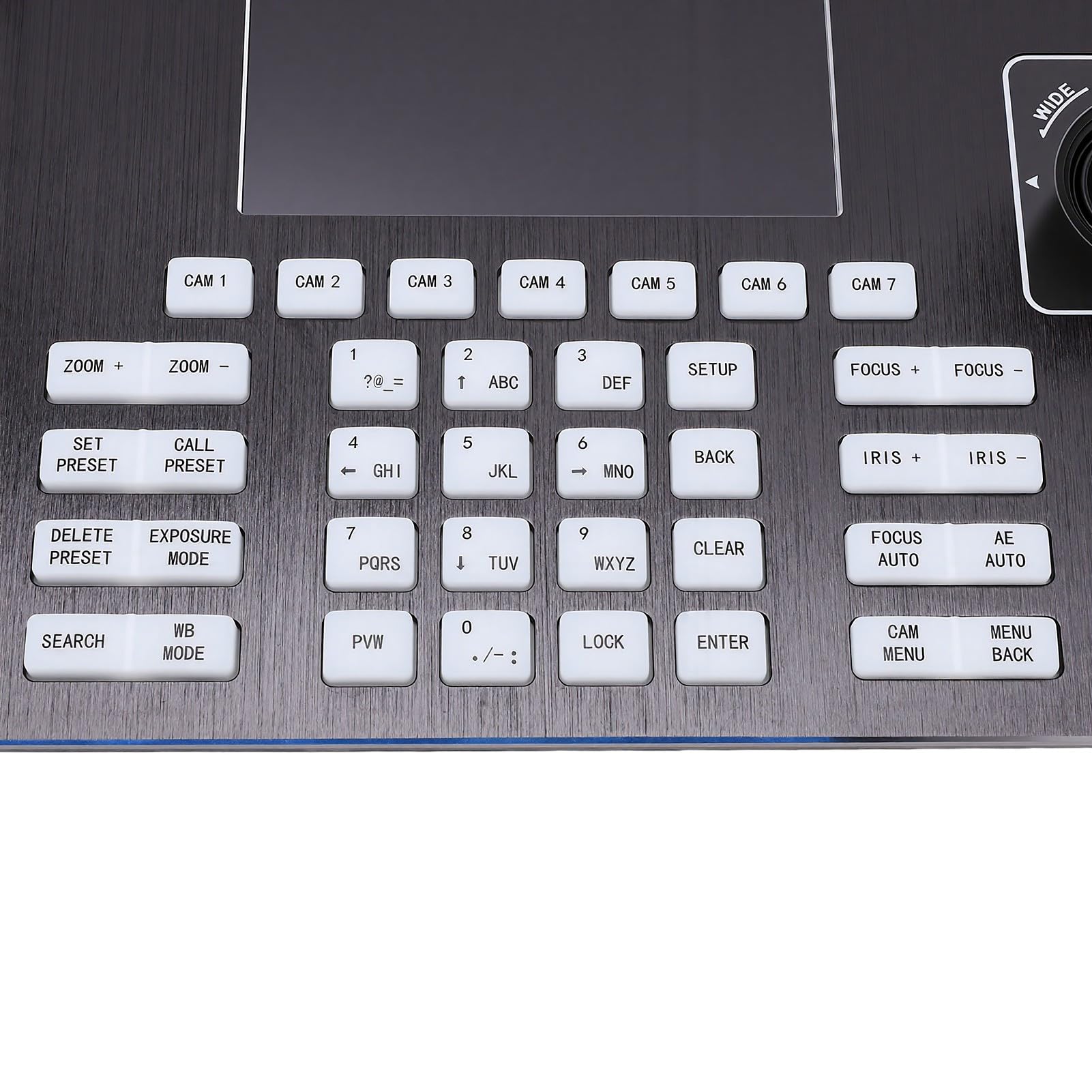 Kontroler Kamery PTZ, 5-calowy Ekran LCD z Podglądem Klawiatury Kontroler Kamery z Joystickiem 4D i Pokrętłem 3D, Obsługa Protokołów VISCA i , do Zdalnych spotkań w Zakresie (wtyczka UE)