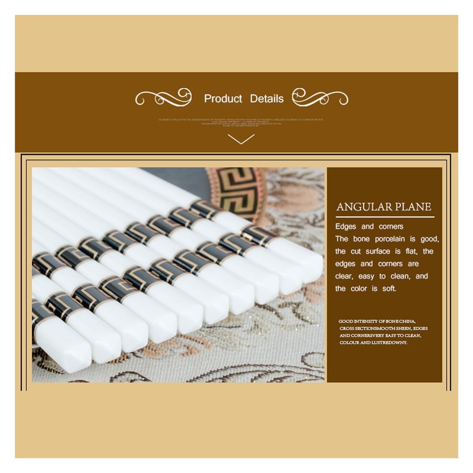 Baguettes en céramique, Baguettes japonaises en porcelaine, coffret cadeau de 10 paires baguettes céramique