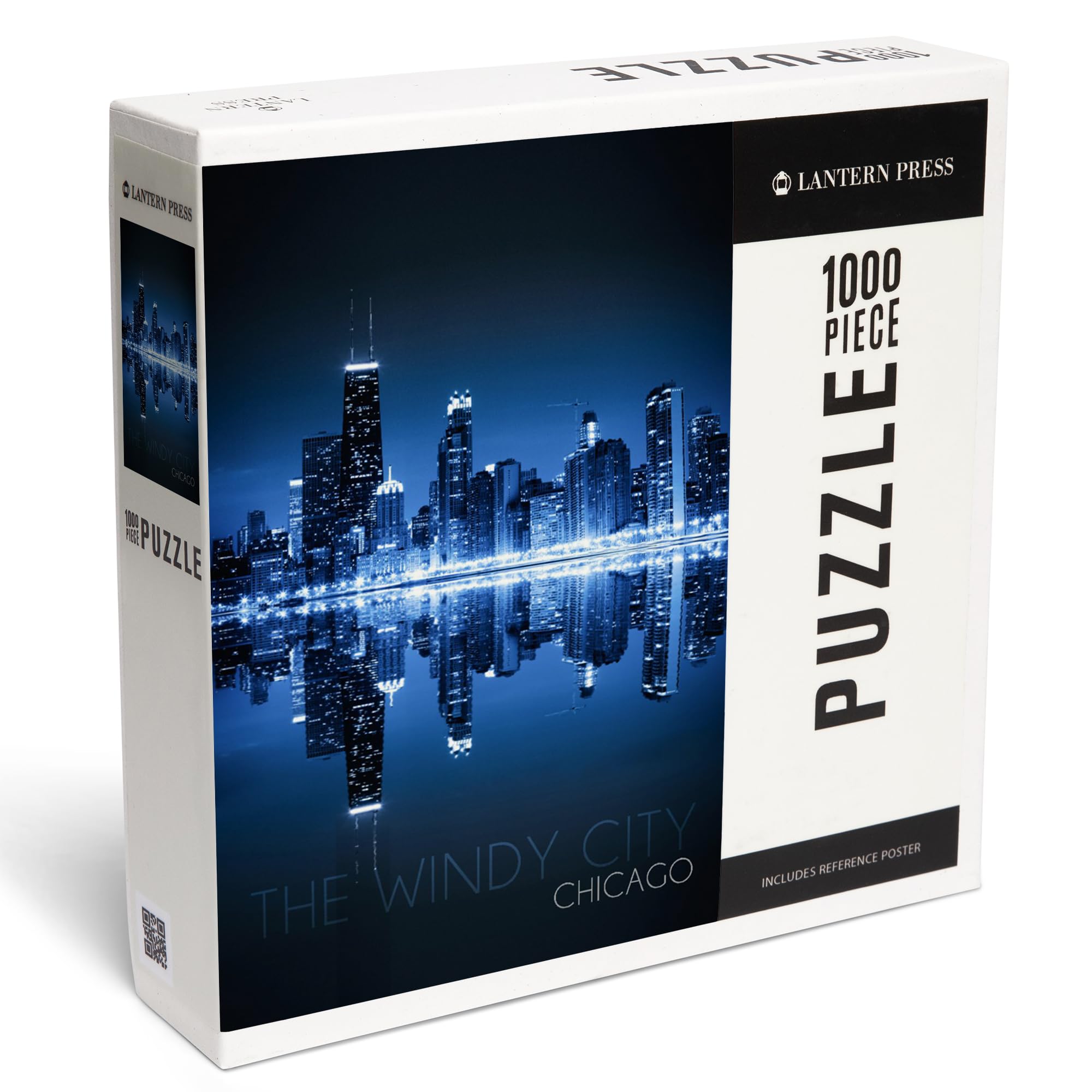 Chicago, Illinois, The Windy City, Skyline at Night (1000 Piece Puzzle, Challenging Jigsaw Puzzle for Adults, Made in USA)