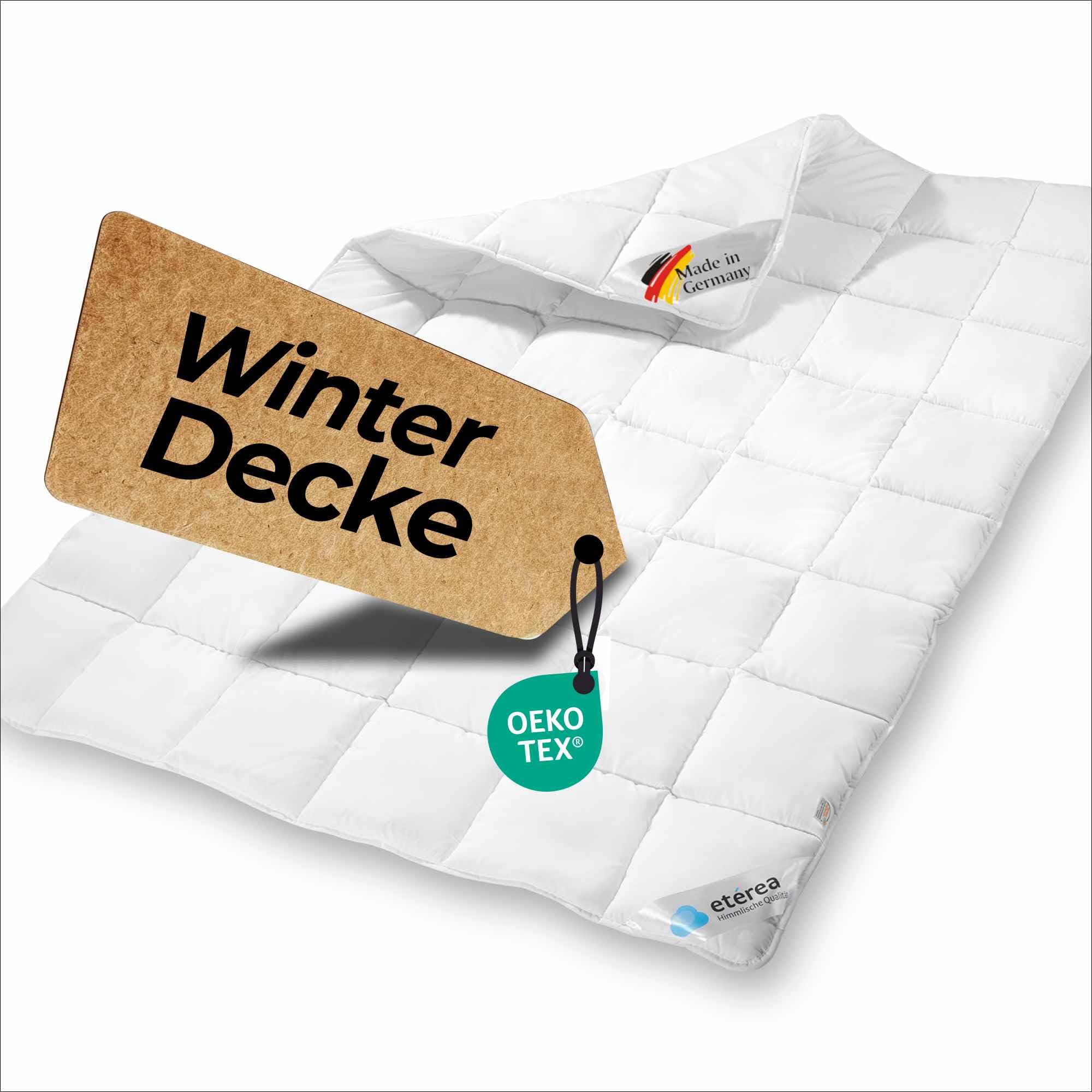 eterea Winterdecke 240x220 extra warm - Frieda Steppdecke nach Oekotex 100 - Ganzjahresdecke 240x220 - Extra Weiches Oberbett - Blanket Duvet Decke - Winter Bettdecke 240x220cm Weiß