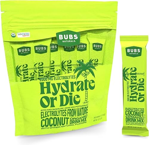 Miniatura 1 de Bubs Naturals Hidrátate o muere polvo de hidratación y electrolitos de primera calidad, totalmente natural, apto para dieta cetogénica, sin gluten,