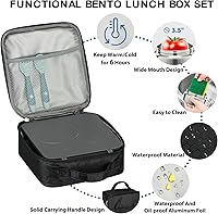 Vista 4 de Bento Lunch Box Set for Kids with 8oz Soup Thermo, Leak-Proof Lunch Containers with 4 Compartment, Kids Thermo Hot Food Jar and Insulated Lunch Bag