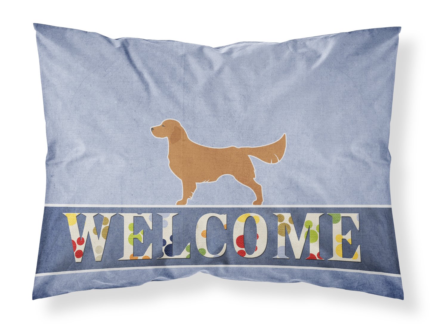 Taie d'oreiller Golden Retriever aux finitions soignées multicolores