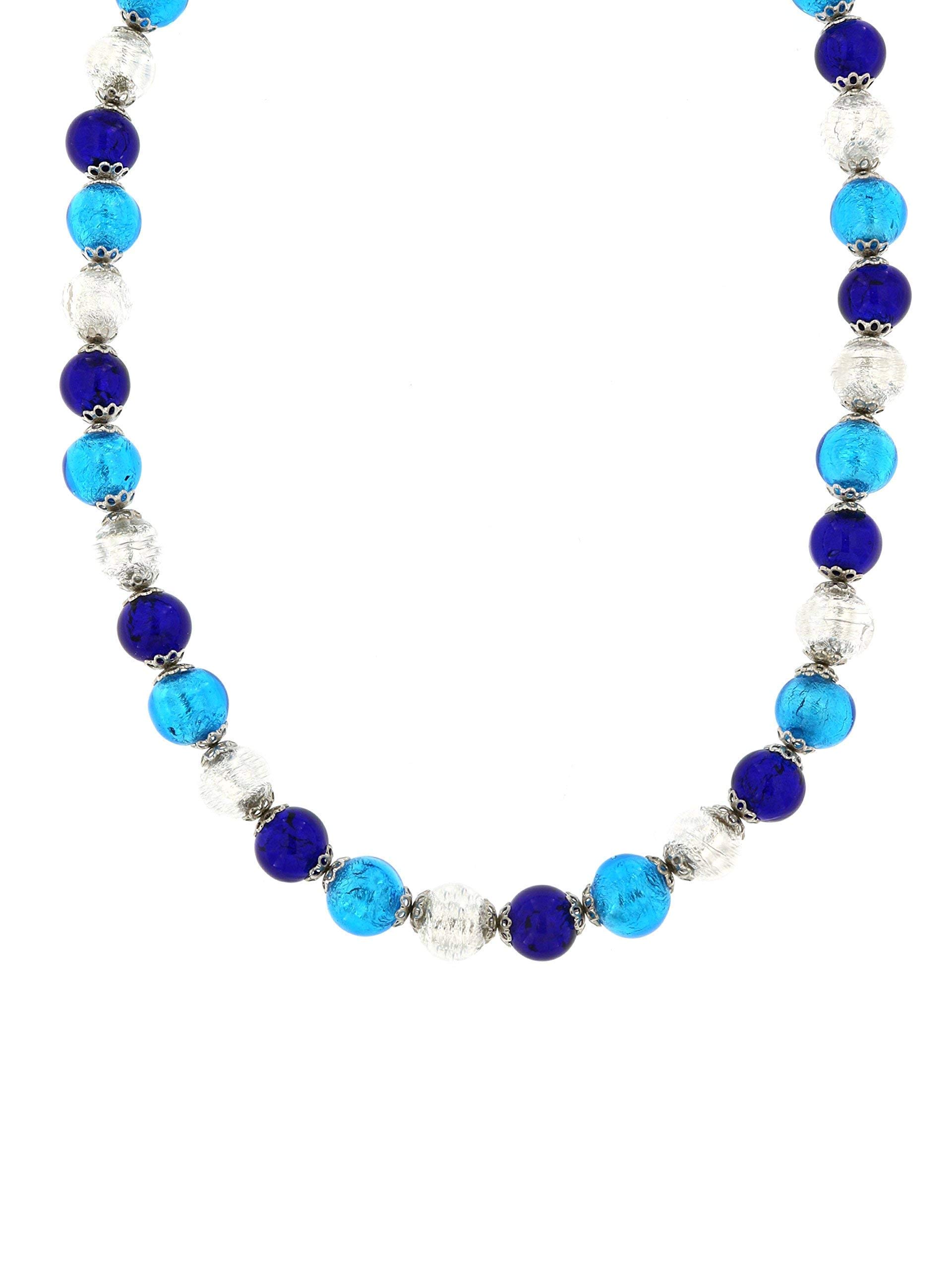 Venetiaurum - Halskette aus Muranoglas und 925 Silber zertifiziert made in Italy