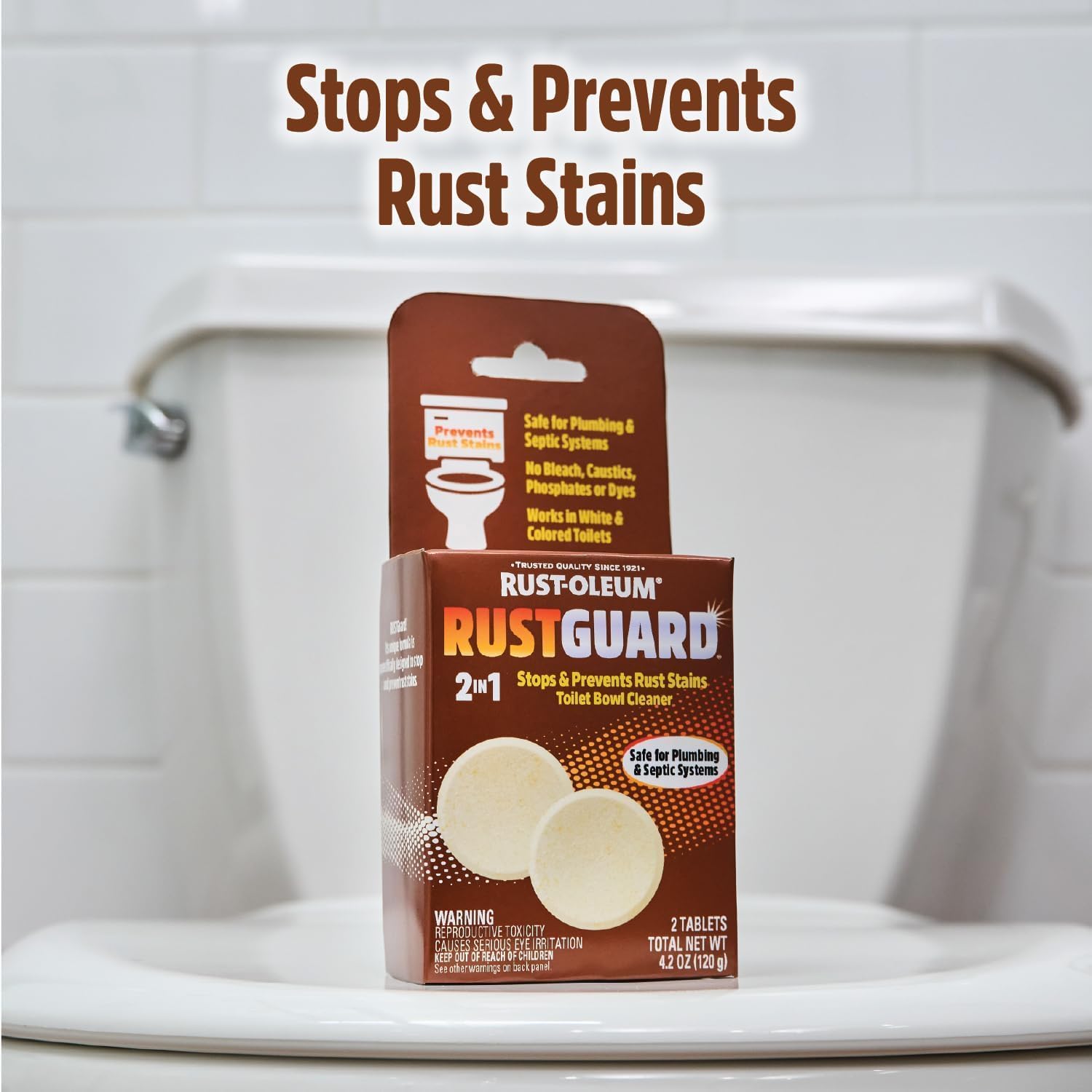 Whink Rust Stain Remover 32Oz & RustGuard Toilet Cleaner 2in1 Tablet Bundle image 2