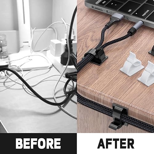 Miniatura 3 de 30 clips de cable para exterioresinteriores, clips adhesivos para decoración de luz, ganchos para soporte de alambrecable para escritorio de