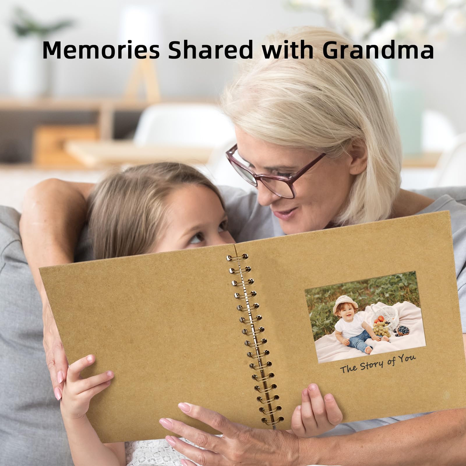 Álbum de fotos de papel kraft de tapa dura de 12 x 12 pulgadas, 100 páginas (50 hojas), perfecto para aniversarios de boda, recuerdos familiares y pequeños proyectos de álbumes de recortes