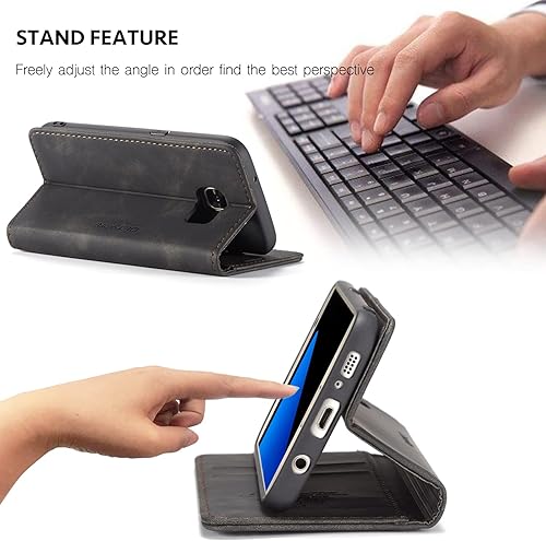 Miniatura 4 de Funda de cuero estilo cartera vintage para Samsung S