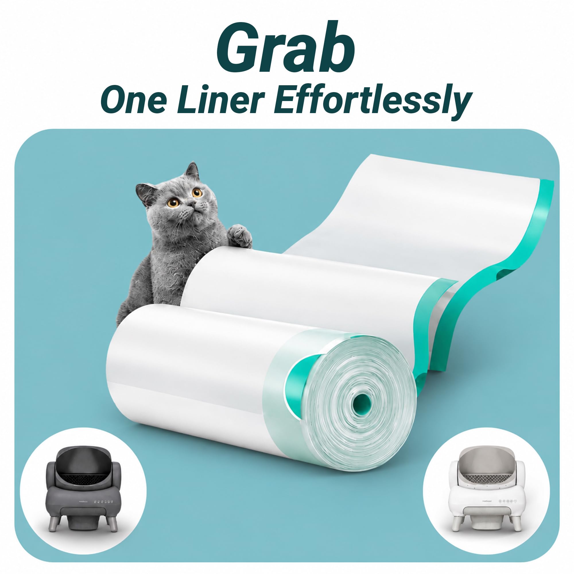 Neakasa - Bolsas de arena para caja de arena, paquete de 100 bolsas de arena para gatos, cordón resistente, a prueba de fugas y duraderas, bolsas de arena neakasa m1 para una limpieza fácil y sin