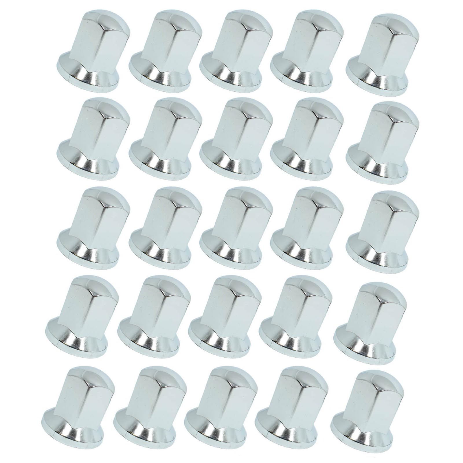 25x Tappi dado ruota lunghi 32 mm, cromati, in plastica, per rimorchio di camion