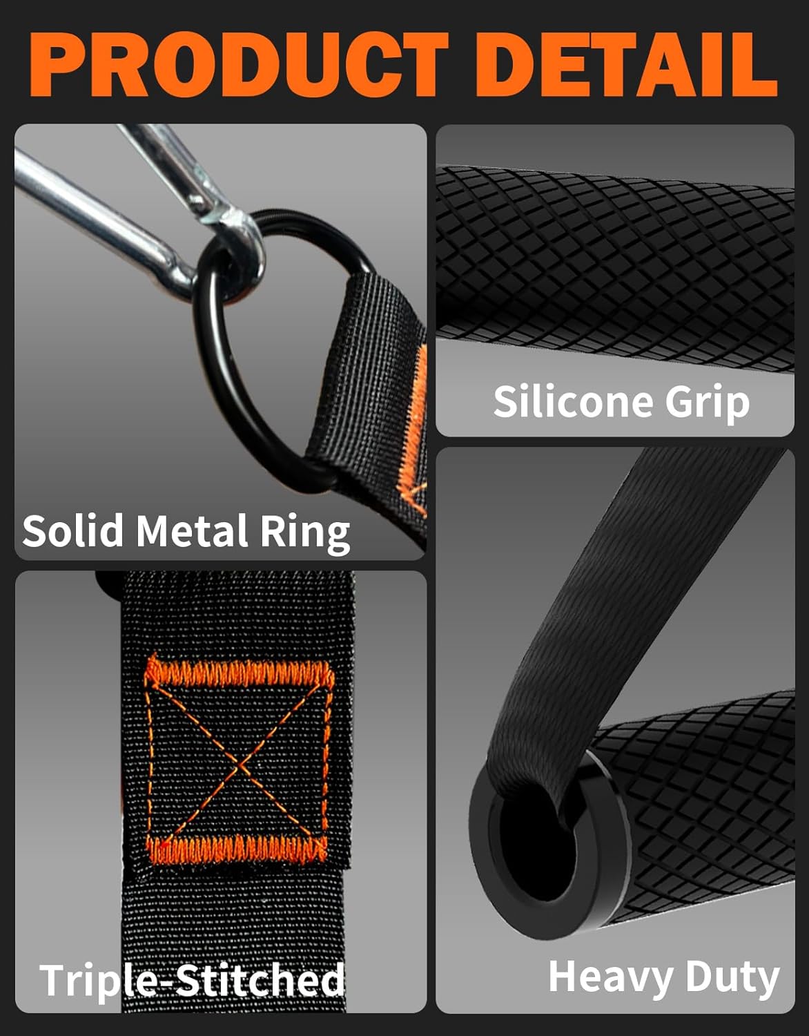 Fitarc Double D Row Handle and Exercise Handles Set for Cable Machine Attachment, LAT PullDown Workout Accessories, Home Gym Add on Equipment