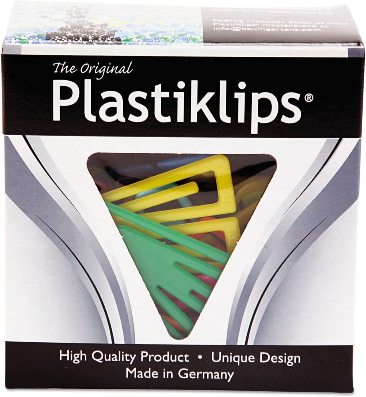 Plastiklipsペーパークリップ、スモール、アソートカラー、1 , 000 /ボックスby : Baumgartens