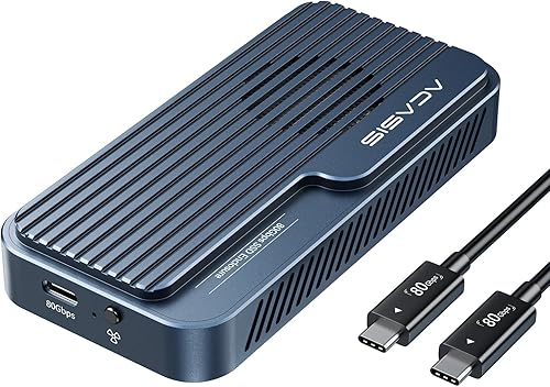 ACASIS Carcasa SSD NVMe M.2 de 80 Gbps, con ventilador de refrigeración, compatible con USB4 V2.0, USB4 V1.0, USB3.23.13.0 (TB501 Pro) (gris