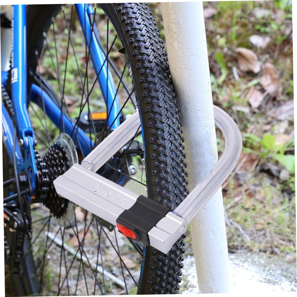 Lucchetto a U per Bicicletta Antifurto, Acciaio Inox Argento | Resistenza Idraulica, Robusto per Ciclismo e Sicurezza, Adatto a Recinzioni