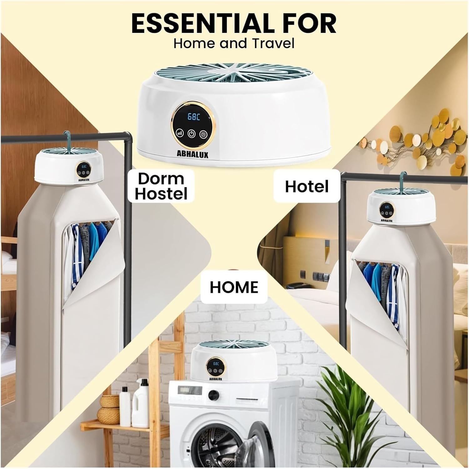 Mini Dryer For Clothes – Portable Laundry Machine, Compact Electric Dryer For Apartments, Travel & Small Spaces Fast Drying With Adjustable Timer And Wrinkle Care