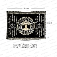 Vista 30 de F-FUN SOUL Tapiz de los vikingos nórdicos, franela suave, 40 x 30 pulgadas, nudo triskele vikingo, runa celta, tapiz de mitología estética