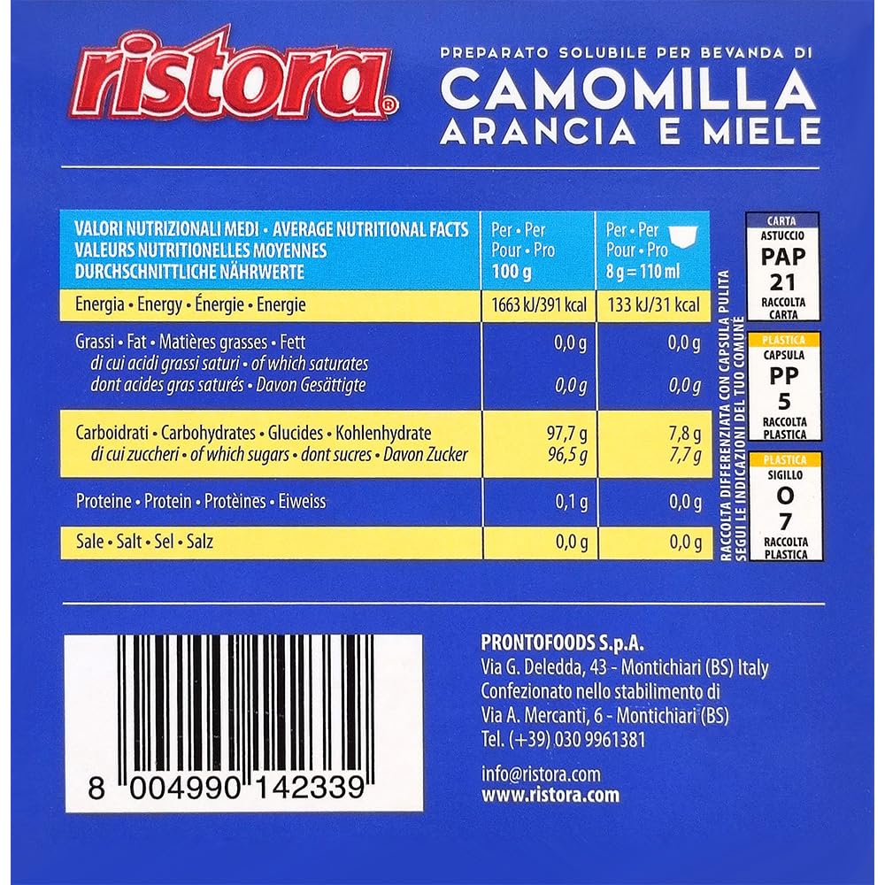 Ristora - Cápsulas compatibles Dolce Gusto de manzanilla, naranja y miel, 10 unidades