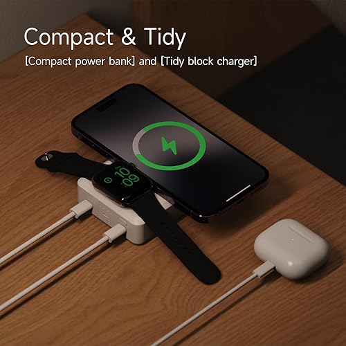 Miniatura 4 de ISDT PB50DW - Banco de energía de 15000 mAh para cargador inalámbrico MagSafe, cargador magnético 2 en 1, carga inalámbrica rápida, compatible con