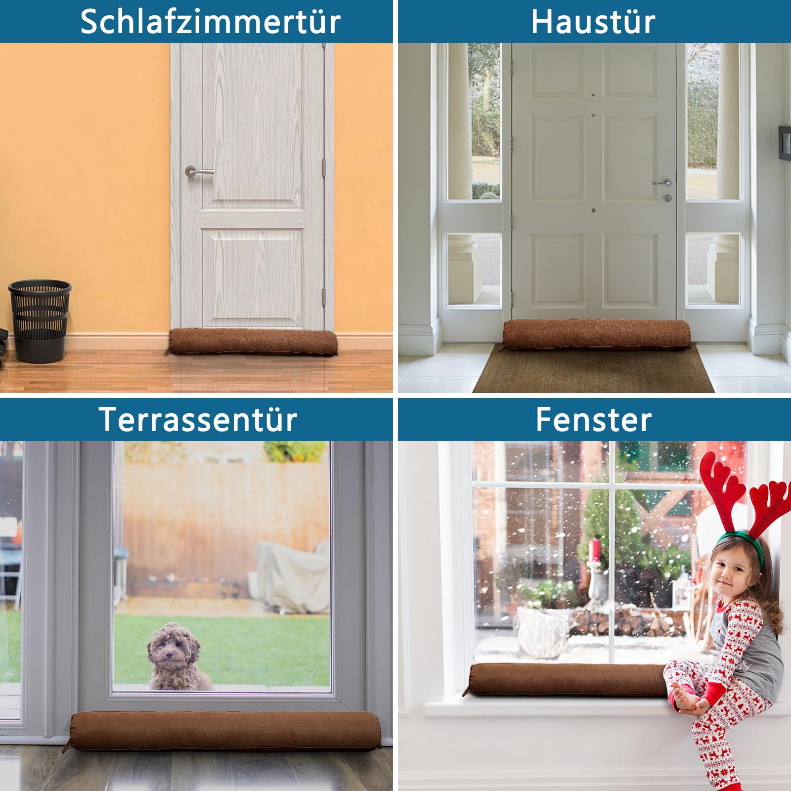 HooTown Burlete para puertas, 102 cm de burlete resistente para puerta, Burlete para puerta, Burlete para viento, Burlete para puerta para protección, Burlete para puerta, Burlete para puerta