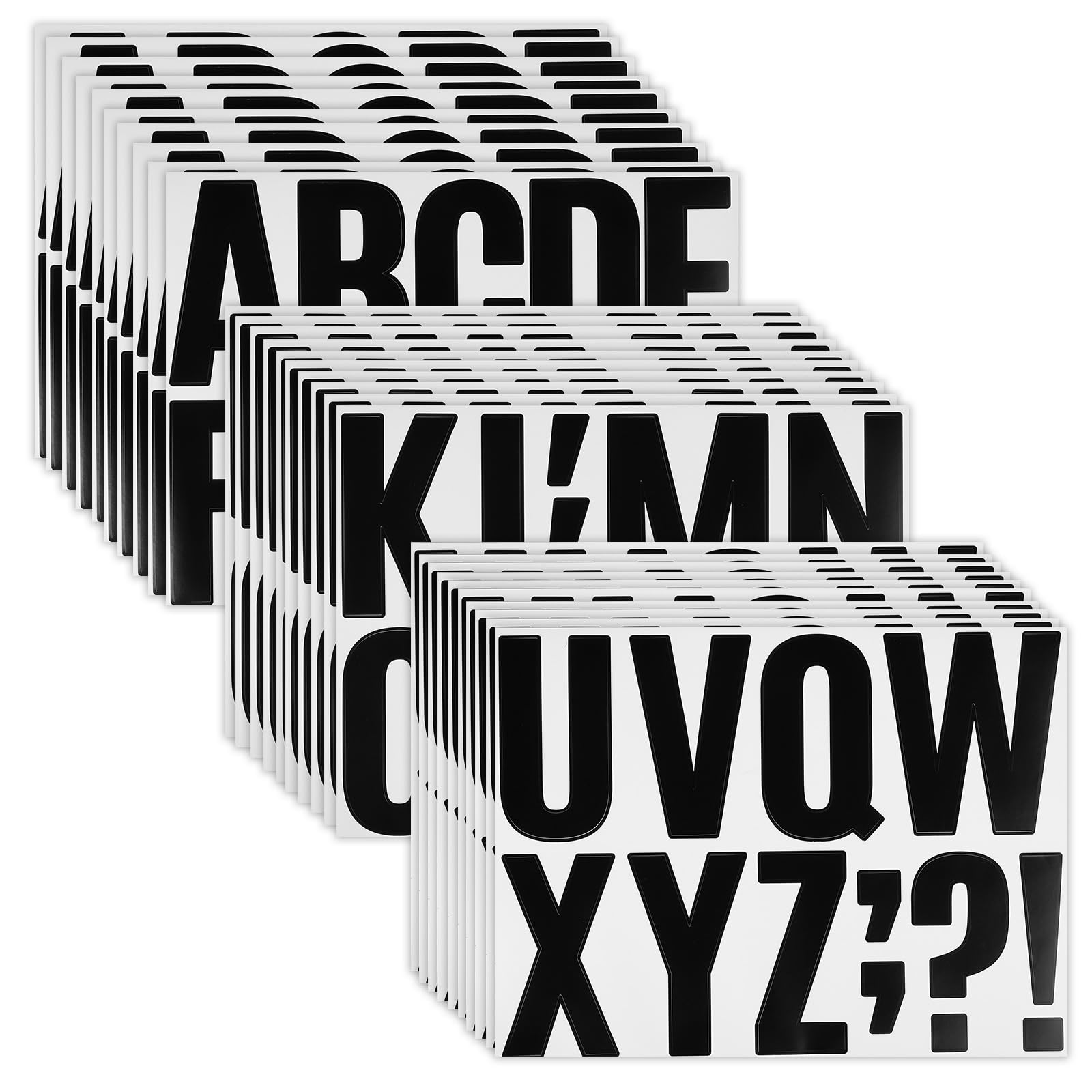 30 Hojas Pegatinas de Letras Grandes, 10cm Autoadhesivas Pegatinas del Alfabeto PVC Pegatinas de Letras Grandes para Tablones de Anuncios Pared Buzón Ventana Puerta (Negro)