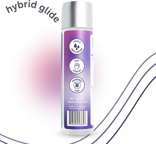 Miniatura 3 de plusOne Hybrid Glide - Lubricante personal, silicona y lubricante a base de agua, pH equilibrado, antiadherente, seguro para condones y juguetes, 4