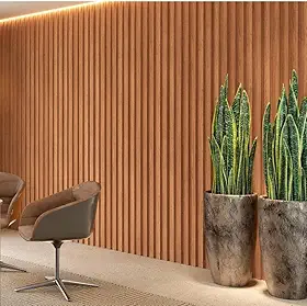 Painel Ripado 250x134cm Nature Pradel Móveis Freijó/madeirado