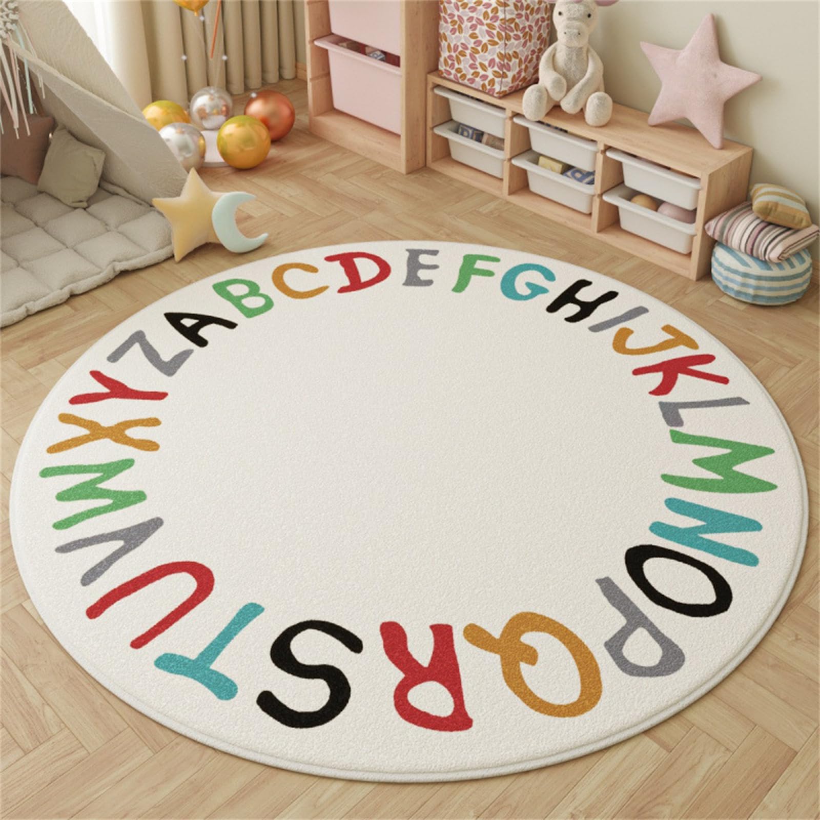 Odot Tapis Rond de Motifs de Dessins Animés, Imitation Cachemire Rug de Salon, Chambre à Coucher, Tapis Chambre, Décoration Couverture de Chevet Père (Modèle 1,diamètre 140cm)