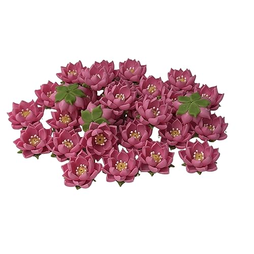 30 PCS Mini Lotus Clay Flowers for Jewelry Making DIY
