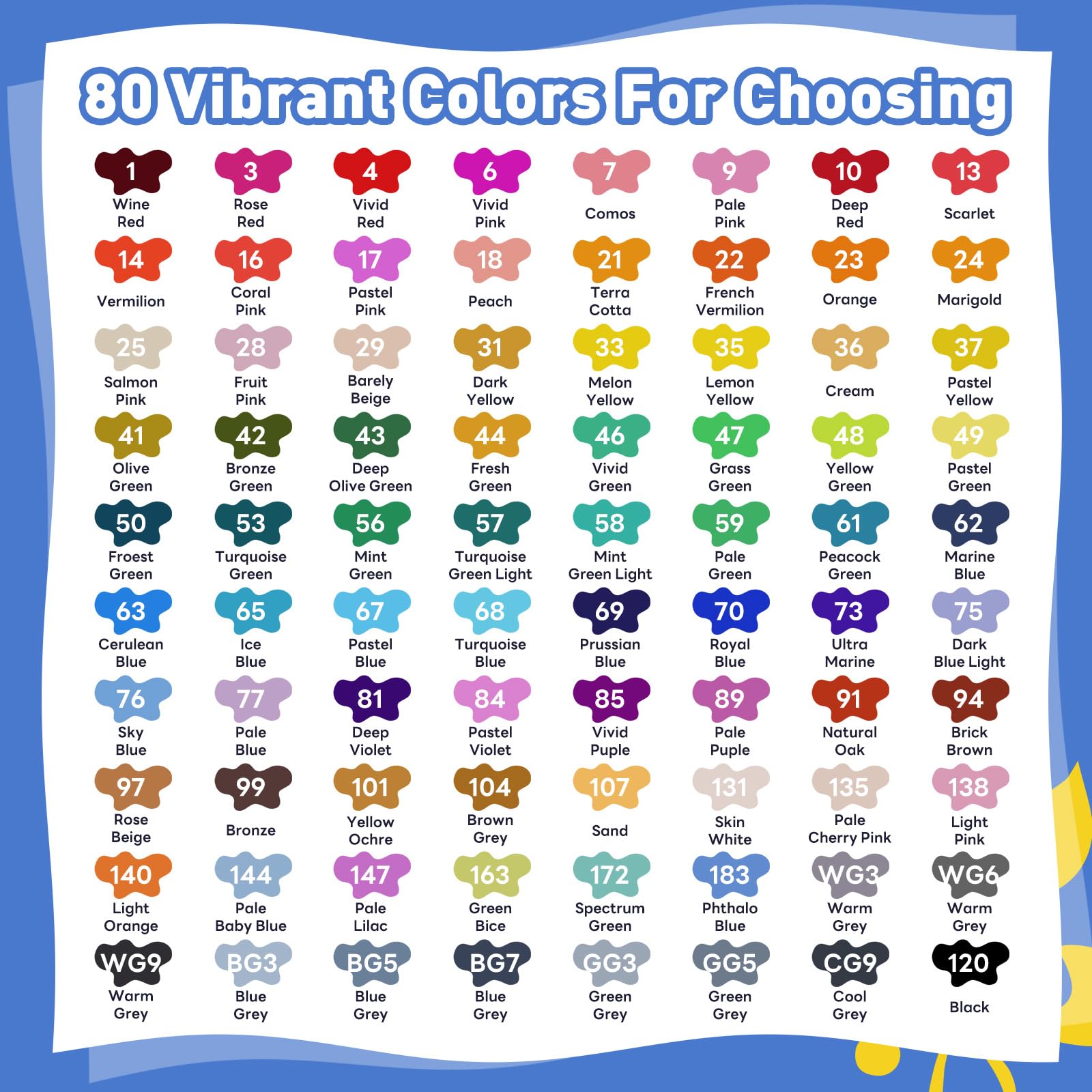Juego de rotuladores de 80 colores