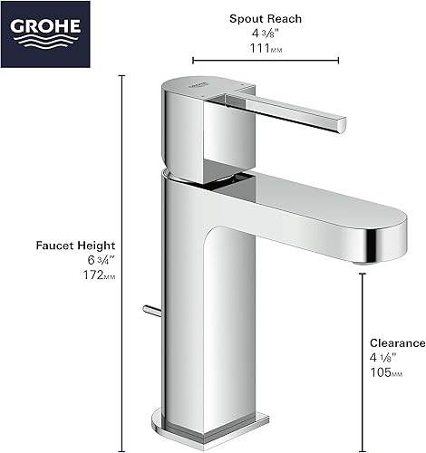 Miniatura 4 de GROHE 33170003 Plus - Grifo de baño de una sola manija, tamaño S, color cromado Starlight