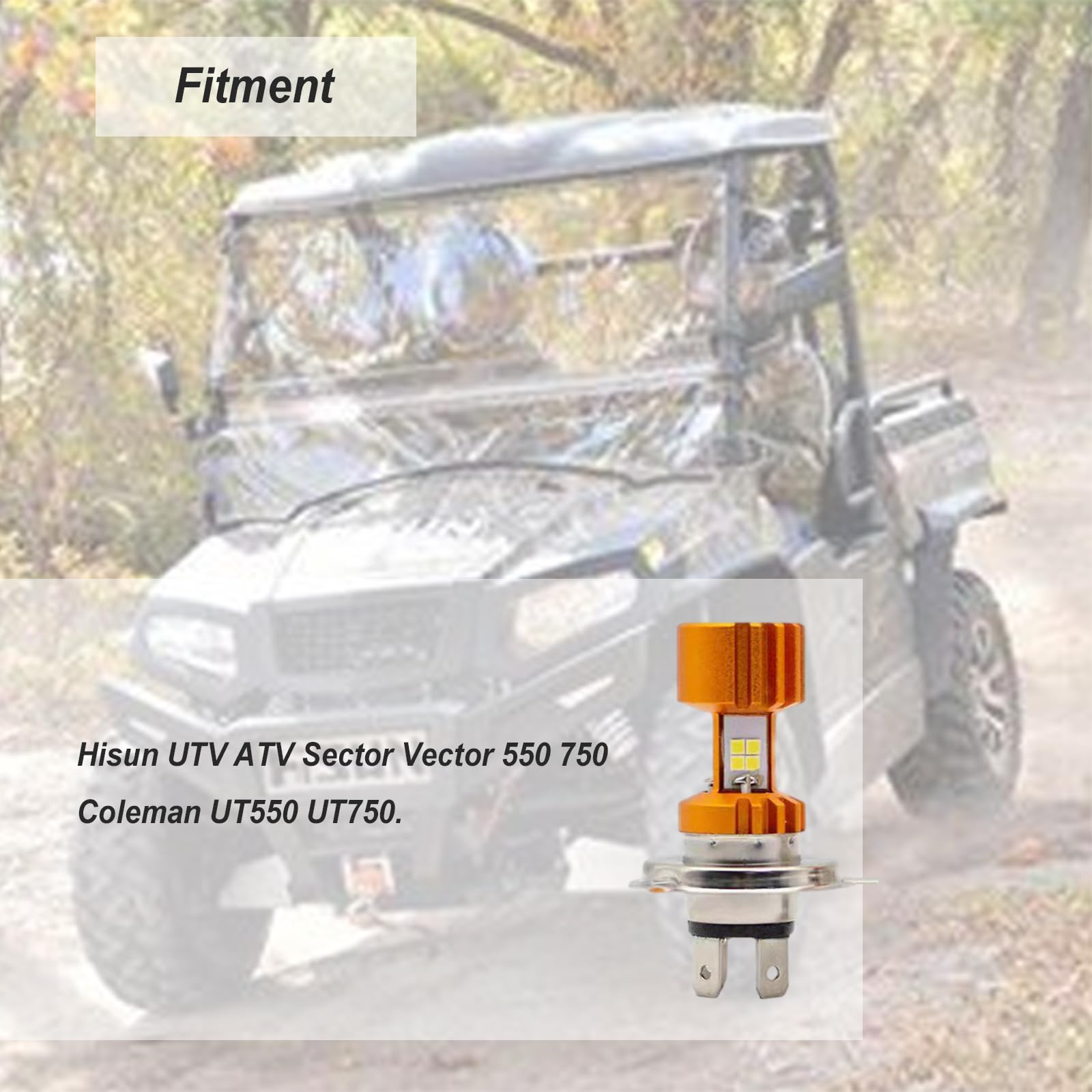 QYMOTO Hisun 550 750 LED Bulb Lamp Ultra Bright for UTV Sector Vector 450 E1,Axis 750,Coleman UT550 UT750,Cub Cadet Challenger 550 750 MASSIMO TBOSS 550 Fit Both AC&DC