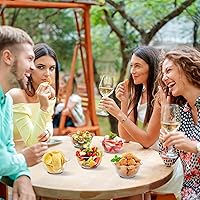 Vista 6 de Tebery Paquete de 100 cuencos de plástico transparente, 10 onzas desechables pequeños para postres para dulces, cuencos duros para ensalada de sopa