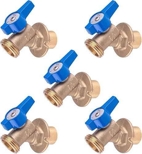 Hausen 12 pulg. y 34 pulg. Latón 14 Giro Espiga x Sillcock, paquete de 5