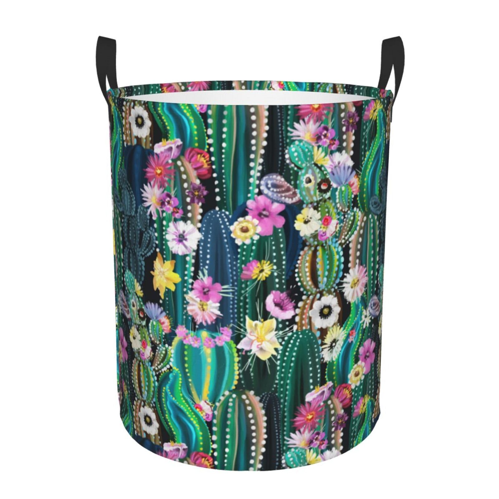 Laundry Basket Colorful Cactus Laundry Hamper Waterproof Idea Hampers Large Collapsible Baskets with Handle Suitable for Bedroom Bathroom Utility Room Kitchen