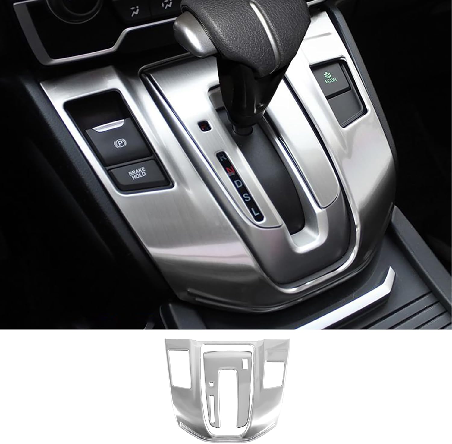 Car Accessories Fit for Honda Gas CR-V CRV 2017 2018 2019 2020 2021 2022 Gear Shift Panel Cover Interior Decoration Trim (Blue) Stainless Steel 2 PCS (with Gear Lever)