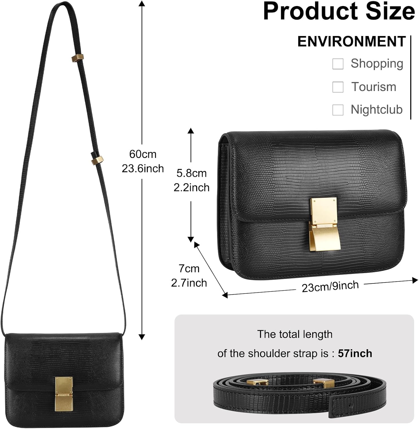 Aiqudou Leather Crossbody Bag Shoulder Purse for Women Cute Soft Purse Small Square Handbag - Image 5