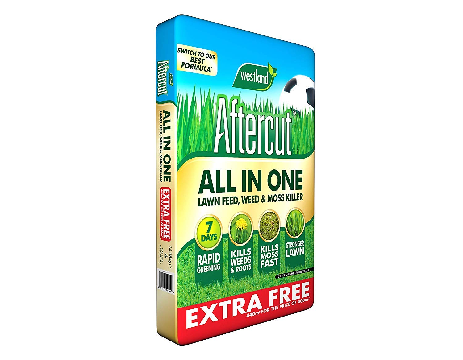 Westland Aftercut All in One Lawn Feed and Moss Killer 400m2 + 10 free
