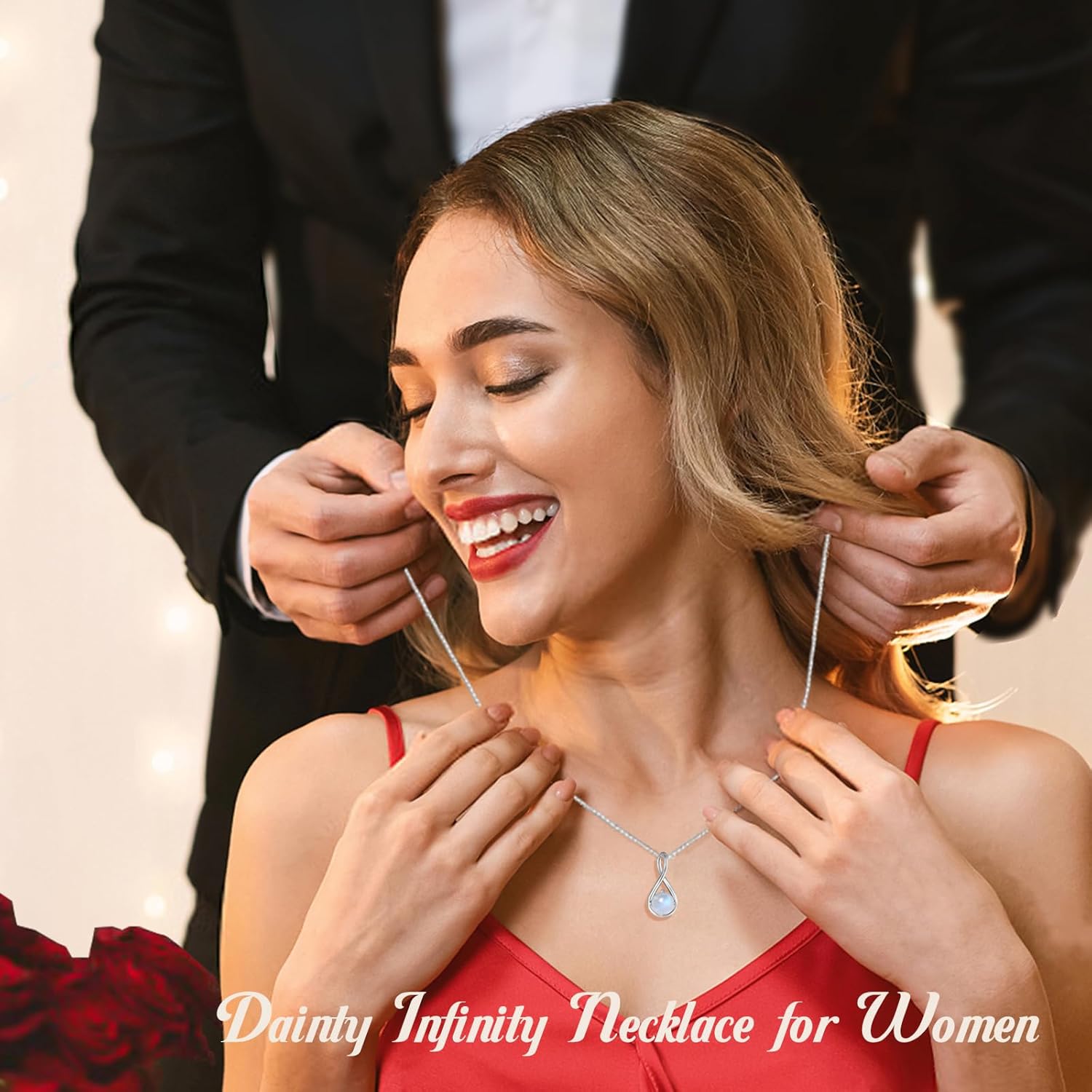 Birthstone Necklaces for Women, 925 Sterling Silver Infinity Pendant Necklace Box Chain 18"+2" Jewelry Gifts for Anniversary Birthday Christmas Mothers Day