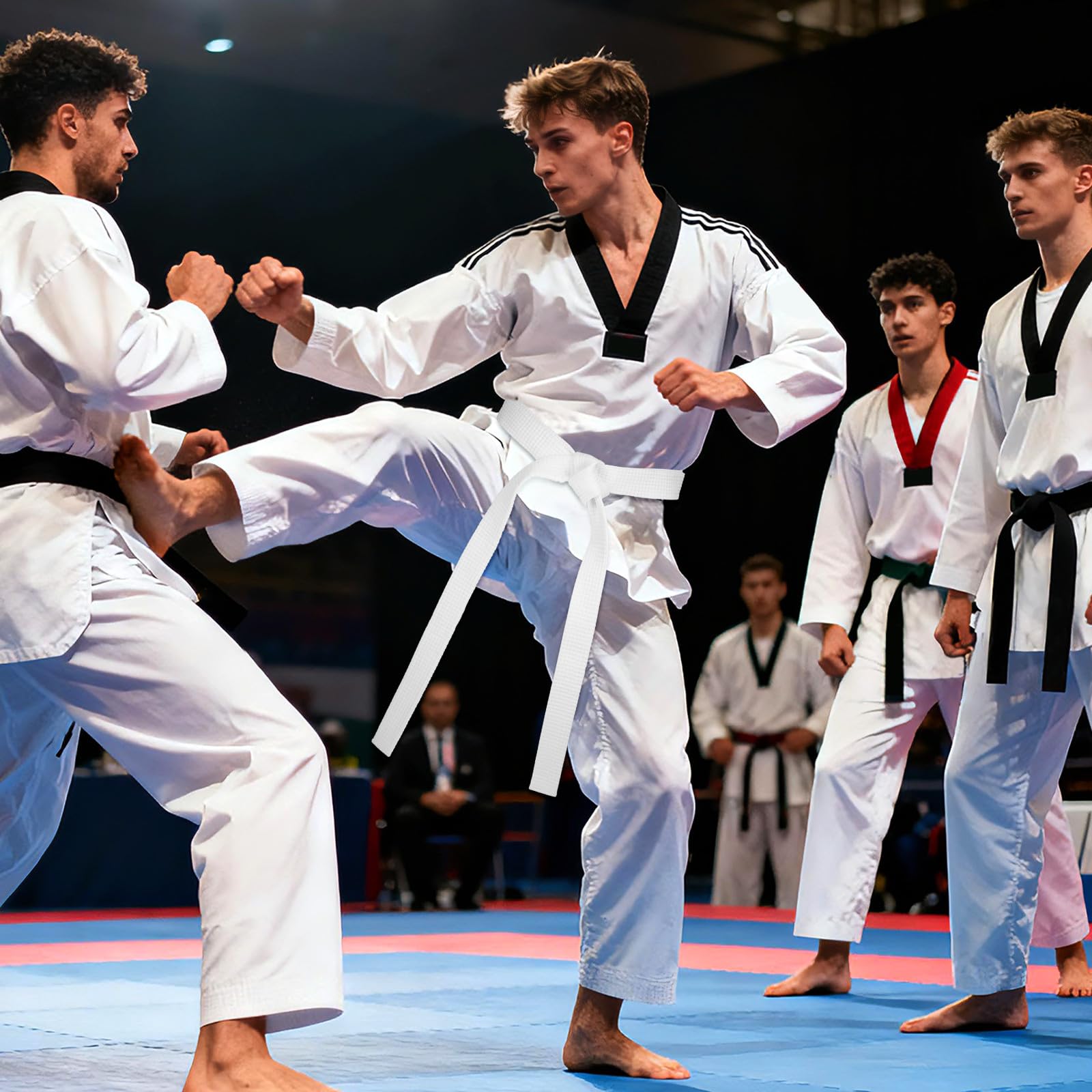Cinturón de Taekwondo Blanco para Mujer y Hombre, Material de Algodón y Cáñamo, Adecuado para Entrenamiento y Competición en Artes Marciales