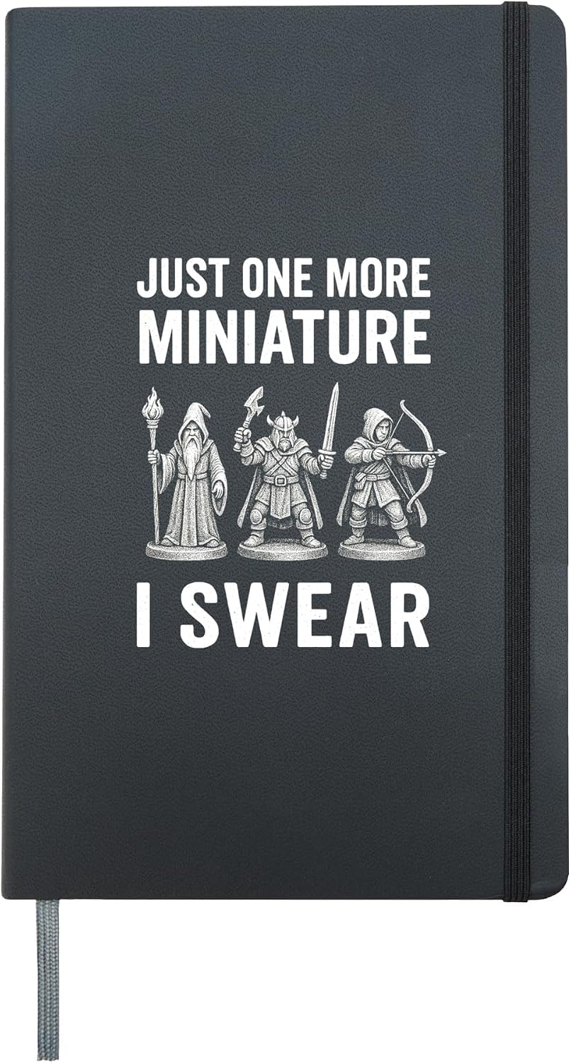 Funny Miniature Painting Painter Hobby Just One More I Swear Hardcover Journal, Black