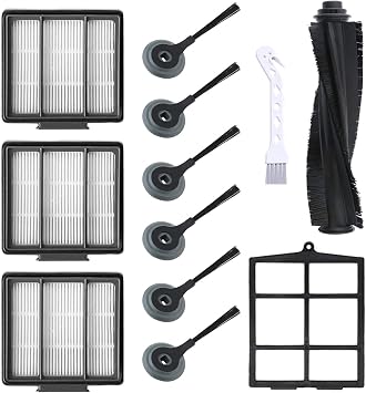 Replacement Parts for Shark ION Robot AV751 AV752 AV753 S87 R85 RV850, RV850WV Vacuum Cleaner Accessory Kit Pack of 6 Side Brushes,3 HEPA Filters,1 Primary Filter,1 Main Brush