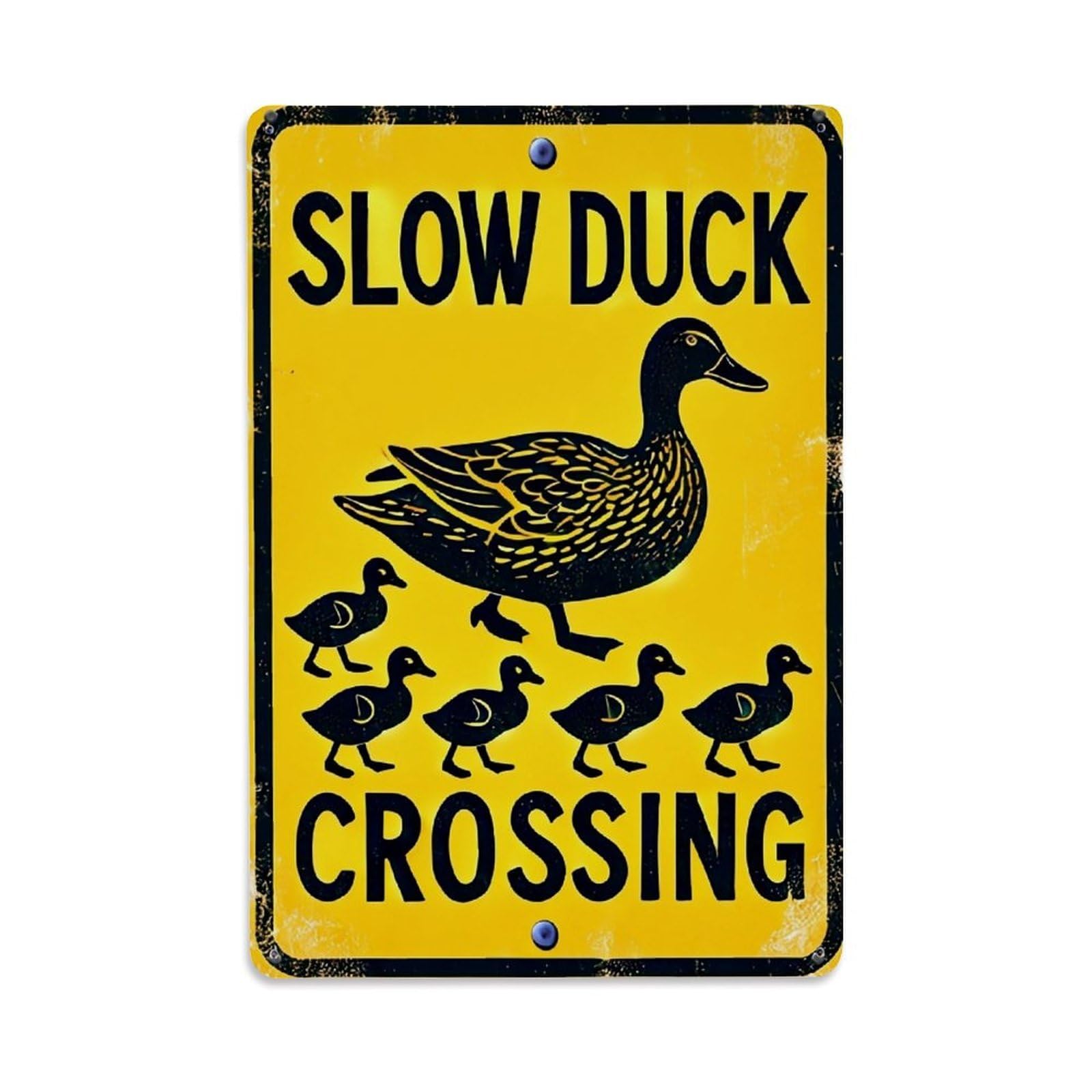 Jdfenggu Vintage Duck And Ducklings Crossing Sign Retro Metal Tin Sign, Decor Art Poster For Bar, Home, Man Cave, Kitchen, Laundry Room Gift 8X12inch