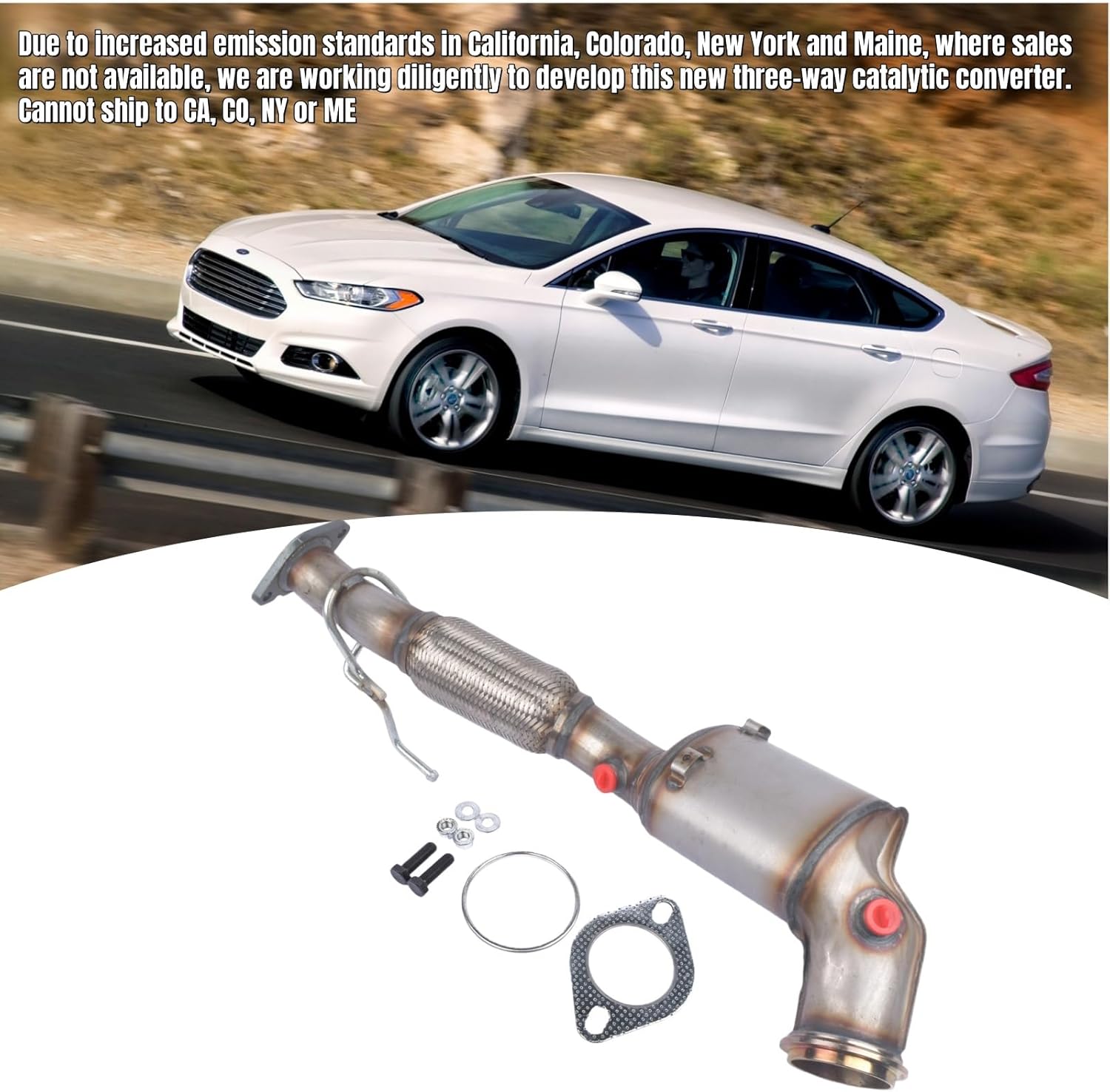 Catalytic Converter Kit Replacement for Ford Fusion 2.0L 2013-2016 Turbocharged Replace #644127-2 Mixizap