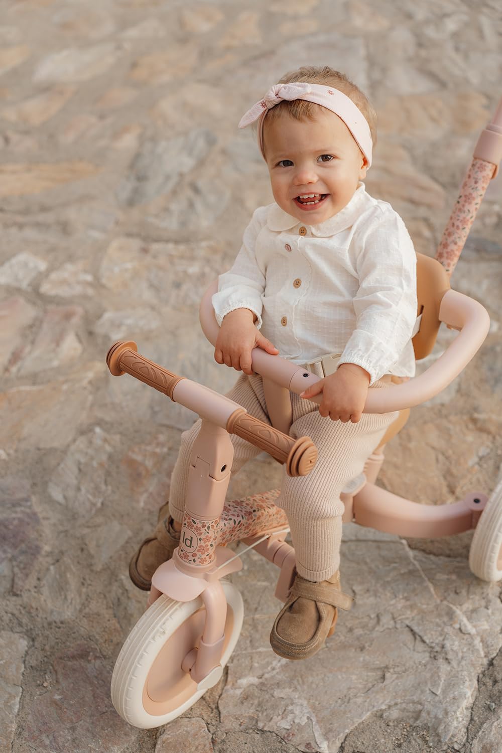 Little Dutch 4-in-1 Dreirad mit Schubstange Laufrad - Fairy Floral rosa