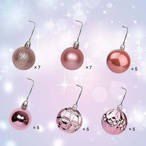 Miniatura 67 de Lulu Home Adornos de esferas para árbol de Navidad, 34 unidades, esferas colgantes Dorado