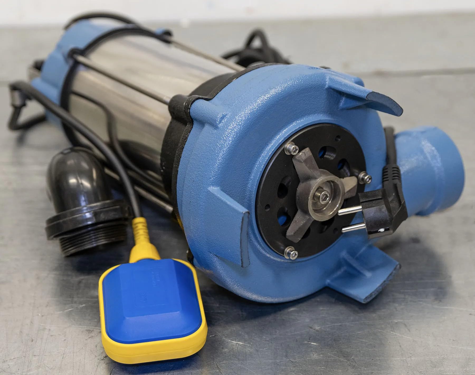 Ampika Bomba fecal con Trituradora y Flotador QW-1300DF de Aguas Sucias, bomba de Inmersión para Aguas Residuales 1300W, 18 300L/h, Altura de Impulsiòn máx. 5m