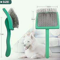 Vista 4 de Kit de cepillo de aseo para perros grande Slicker, mango ergonómico de madera, pasadores largos para Goldendoodles, caniches, garabatos y perros