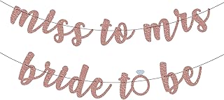 Glitter 2 PACK “Bride to be” and “Miss to Mrs” Bachelorette Party Favors - Bridal Shower Supplies - Wedding Shower Decorations